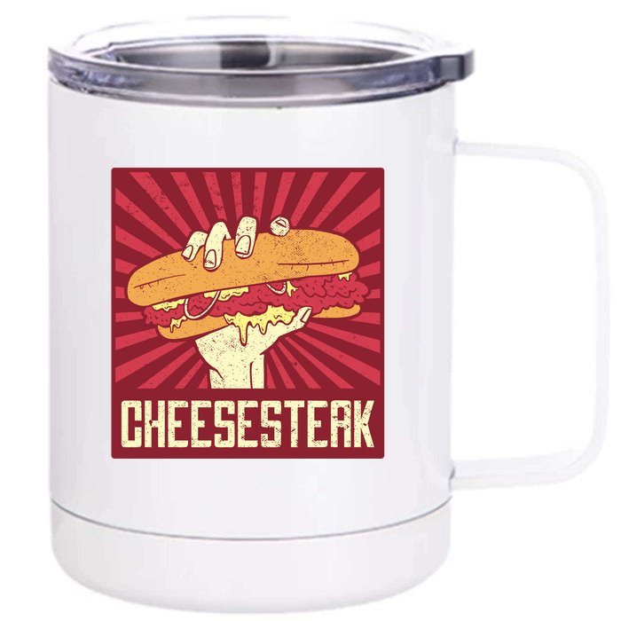 Cheesesteak Front & Back 12oz Stainless Steel Tumbler Cup