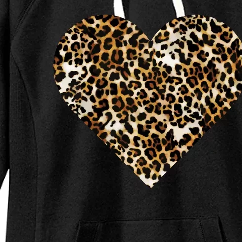 Cheetah Print Heart Women's Fleece Hoodie