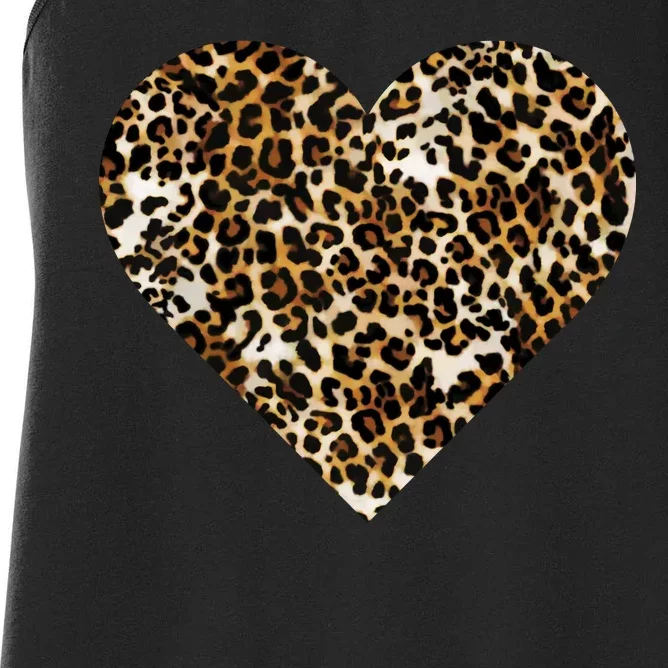 Cheetah Print Heart Women's Racerback Tank