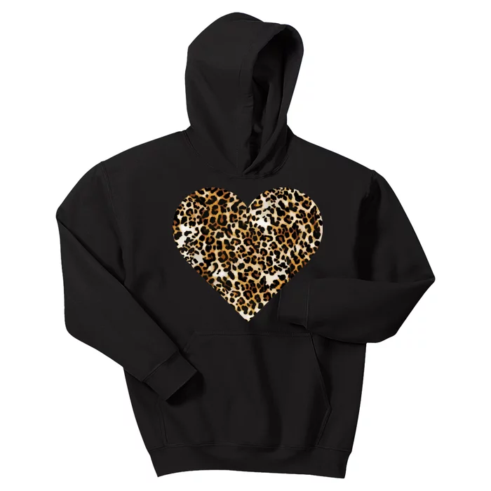 Cheetah Print Heart Kids Hoodie