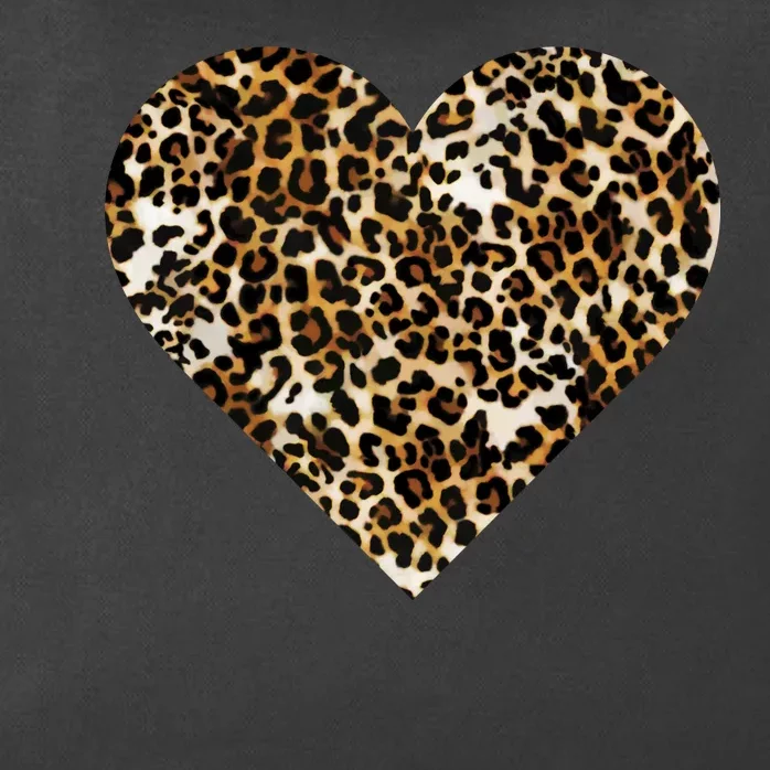 Cheetah Print Heart Zip Tote Bag