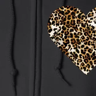 Cheetah Print Heart Full Zip Hoodie