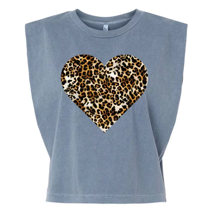 Cheetah Print Heart Garment-Dyed Women's Muscle Tee