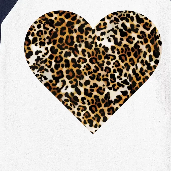 Cheetah Print Heart Baseball Sleeve Shirt