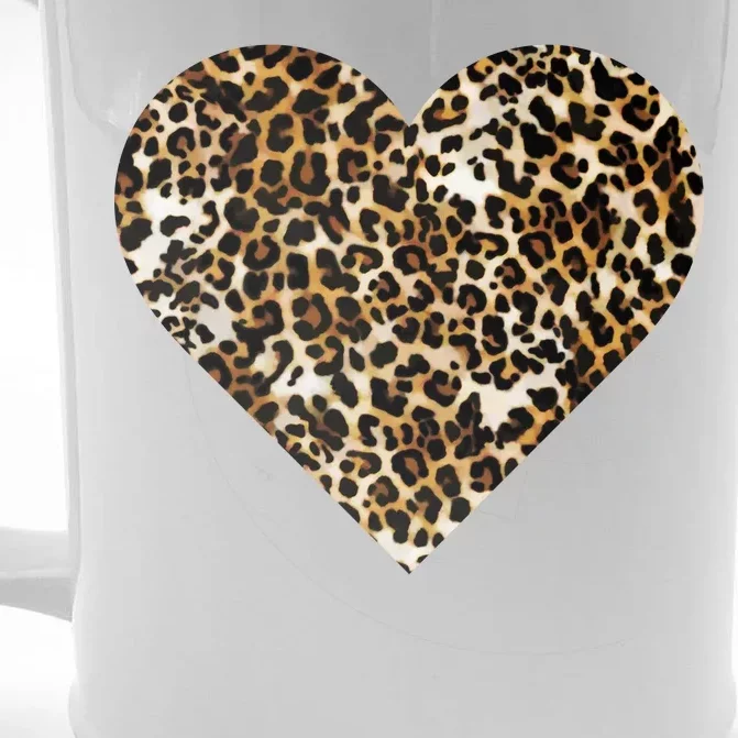 Cheetah Print Heart Front & Back Beer Stein