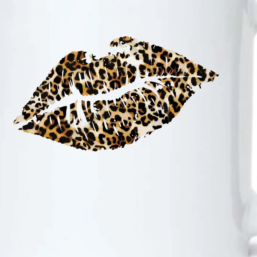 Cheetah Print Skinned Lips Black Color Changing Mug