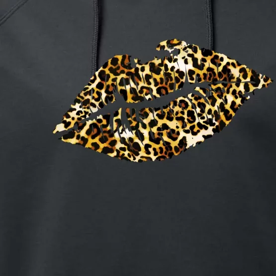 Cheetah Print Skinned Lips Performance Fleece Hoodie