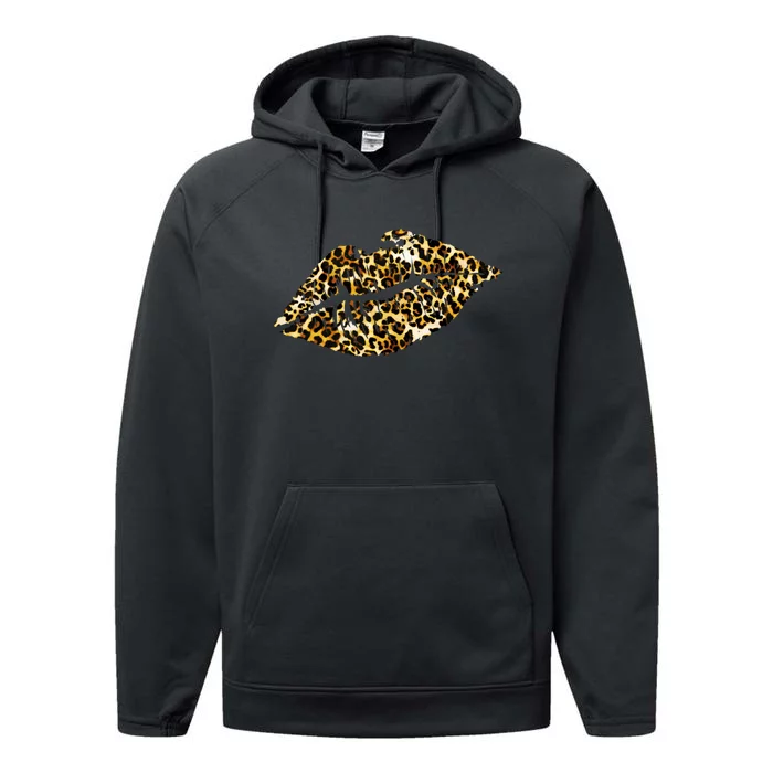 Cheetah Print Skinned Lips Performance Fleece Hoodie