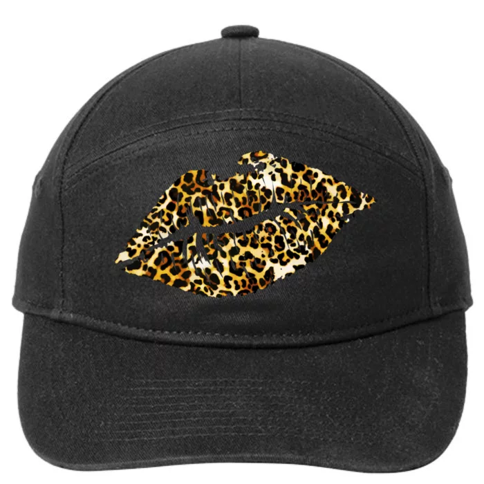 Cheetah Print Skinned Lips 7-Panel Snapback Hat