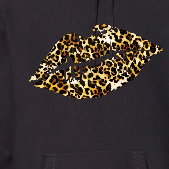 Cheetah Print Skinned Lips Premium Hoodie