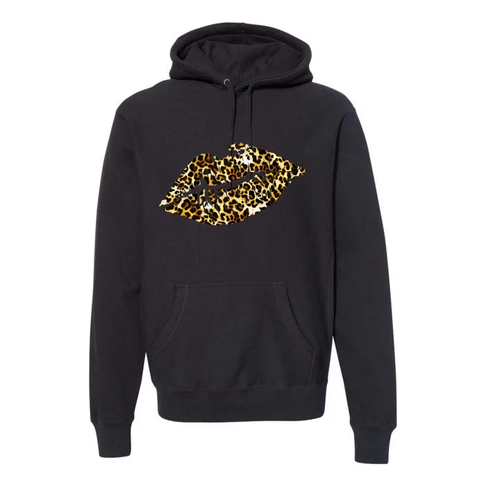 Cheetah Print Skinned Lips Premium Hoodie