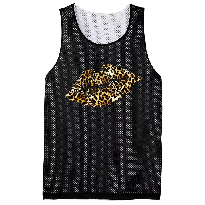 Cheetah Print Skinned Lips Mesh Reversible Basketball Jersey Tank