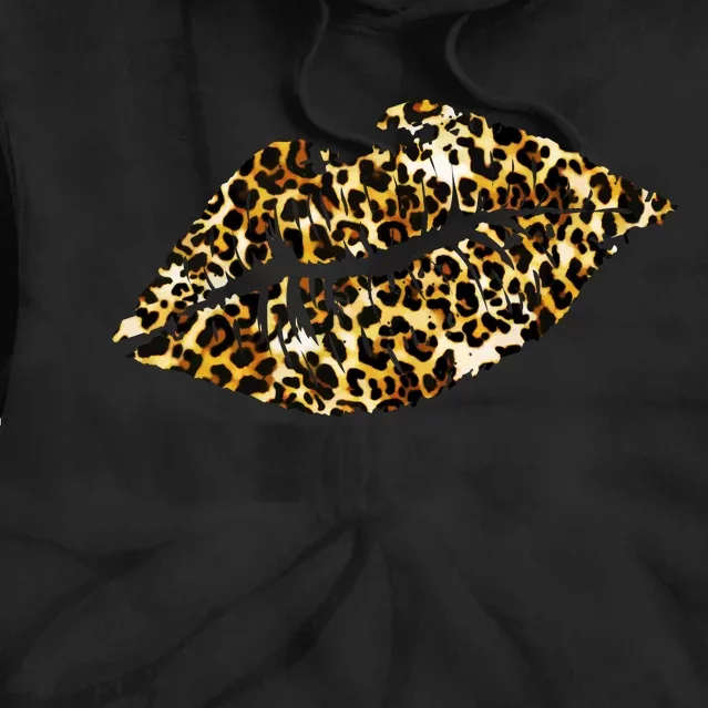 Cheetah Print Skinned Lips Tie Dye Hoodie