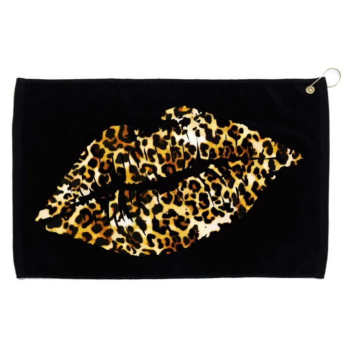 Cheetah Print Skinned Lips Grommeted Golf Towel