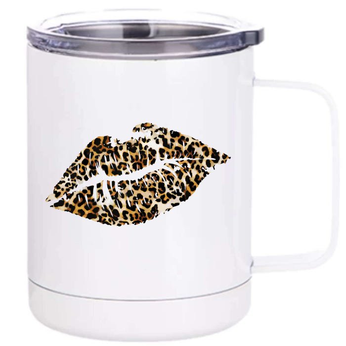 Cheetah Print Skinned Lips Front & Back 12oz Stainless Steel Tumbler Cup