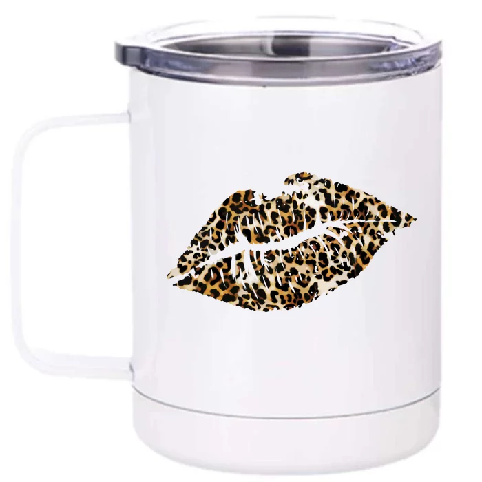 Cheetah Print Skinned Lips Front & Back 12oz Stainless Steel Tumbler Cup