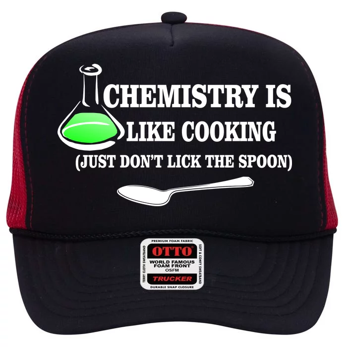 Chemistry Cooking Don't Lick The Spoon High Crown Mesh Trucker Hat