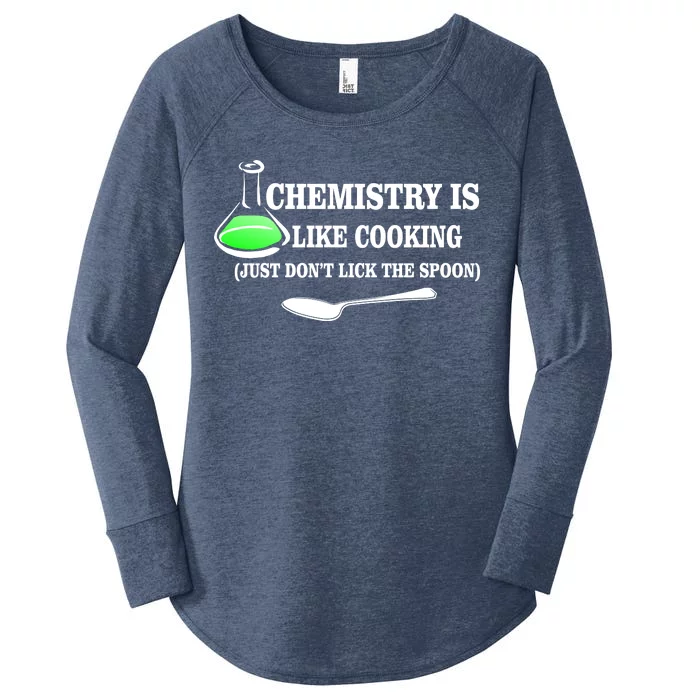 Chemistry Cooking Don't Lick The Spoon Women's Perfect Tri Tunic Long Sleeve Shirt