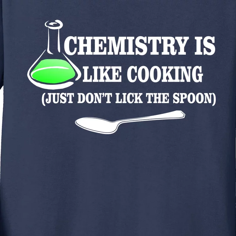 Chemistry Cooking Don't Lick The Spoon Kids Long Sleeve Shirt