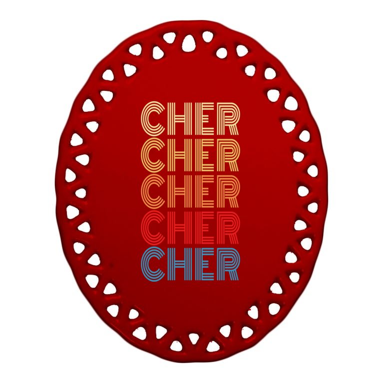 Cher Retro Vintage Style Oval Ornament