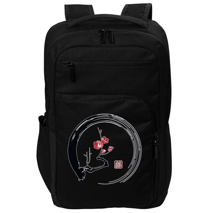 Cherry Blossom Japanese Ink Painting Impact Tech Backpack