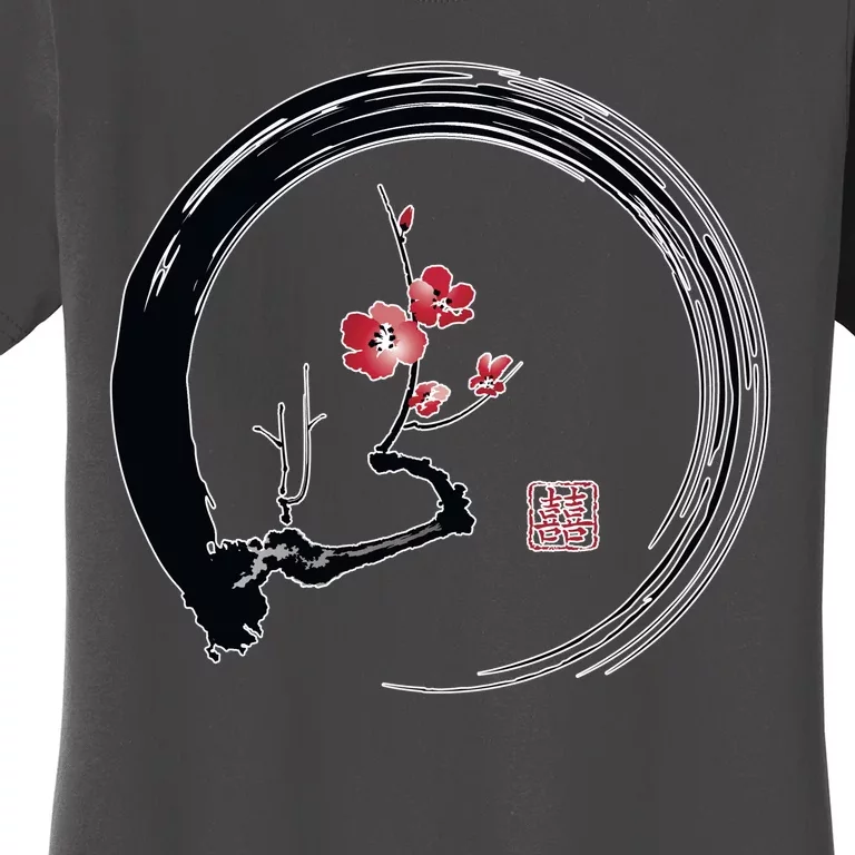 Cherry Blossom Japanese Ink Painting Women's T-Shirt