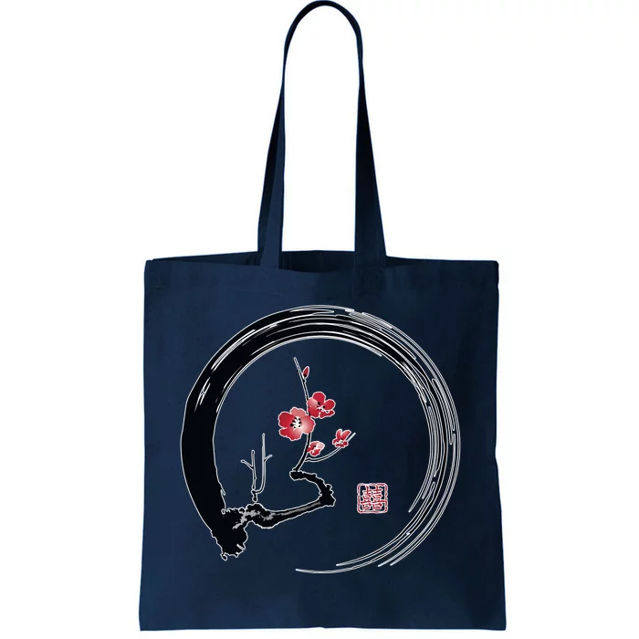 Cherry Blossom Japanese Ink Painting Tote Bag