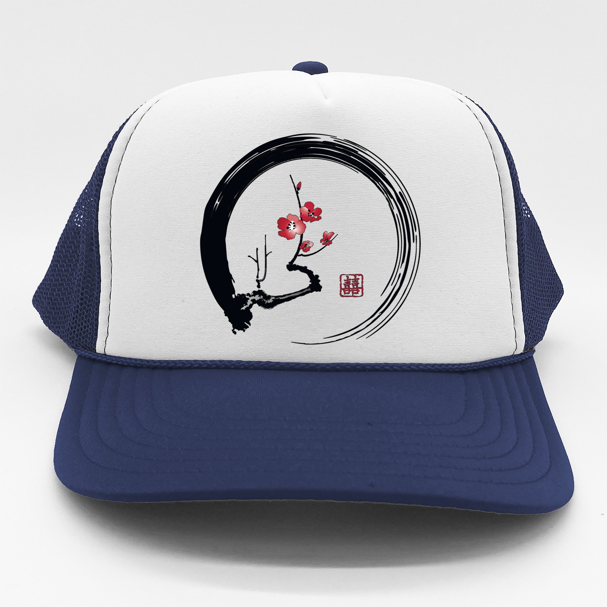 Cherry Blossom - Transparent-Background Trucker Hat - designenrich