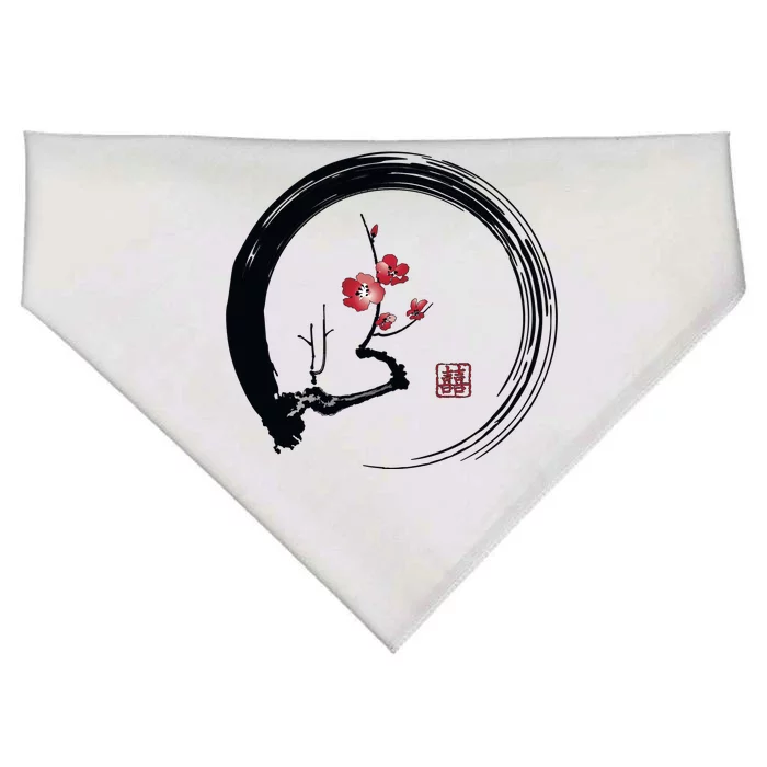 Cherry Blossom Japanese Ink Painting USA-Made Doggie Bandana