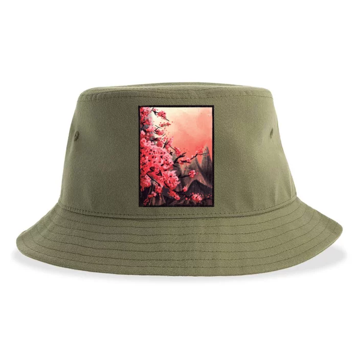 Cherry Blossom Painting Sustainable Bucket Hat