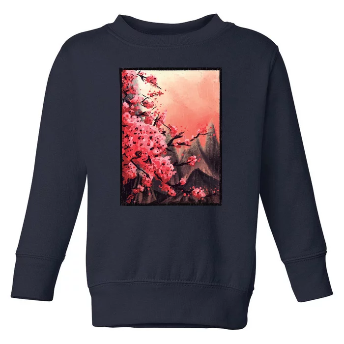 Cherry Blossom Painting Toddler Sweatshirt