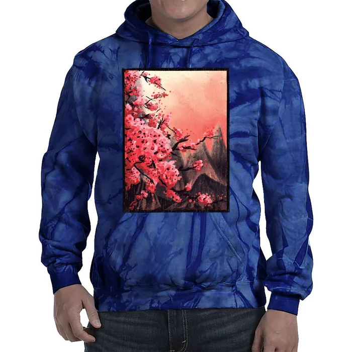 Cherry Blossom Painting Tie Dye Hoodie