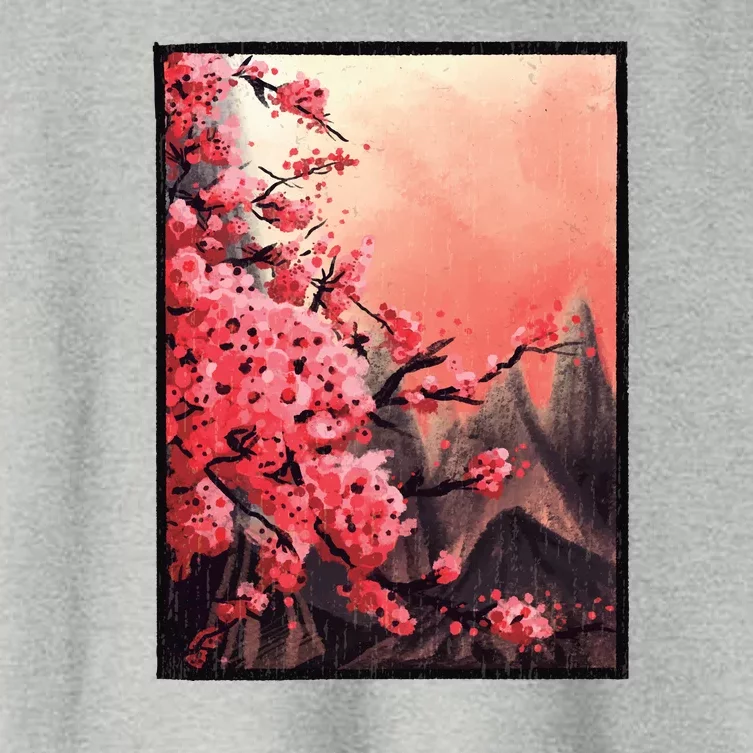 Cherry Blossom Painting Women's Crop Top Tee