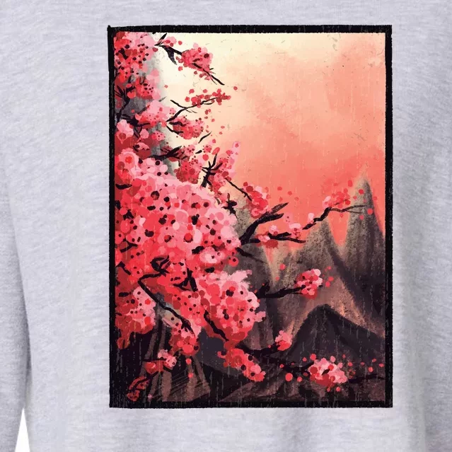 Cherry Blossom Painting Cropped Pullover Crew