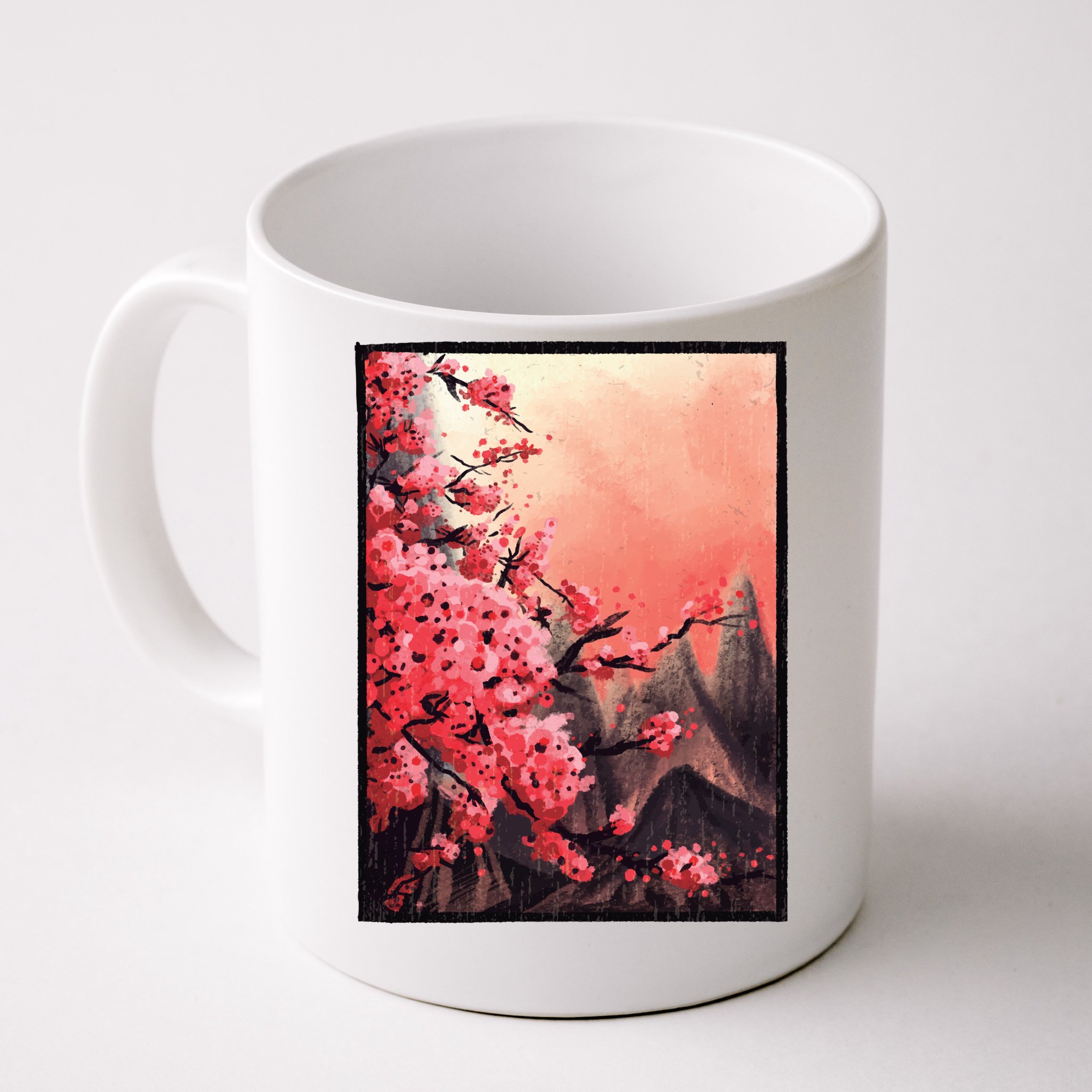 Painted Cherry Blossom Mug