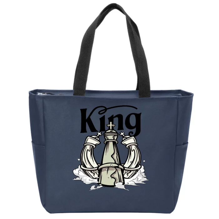 Chess King Zip Tote Bag