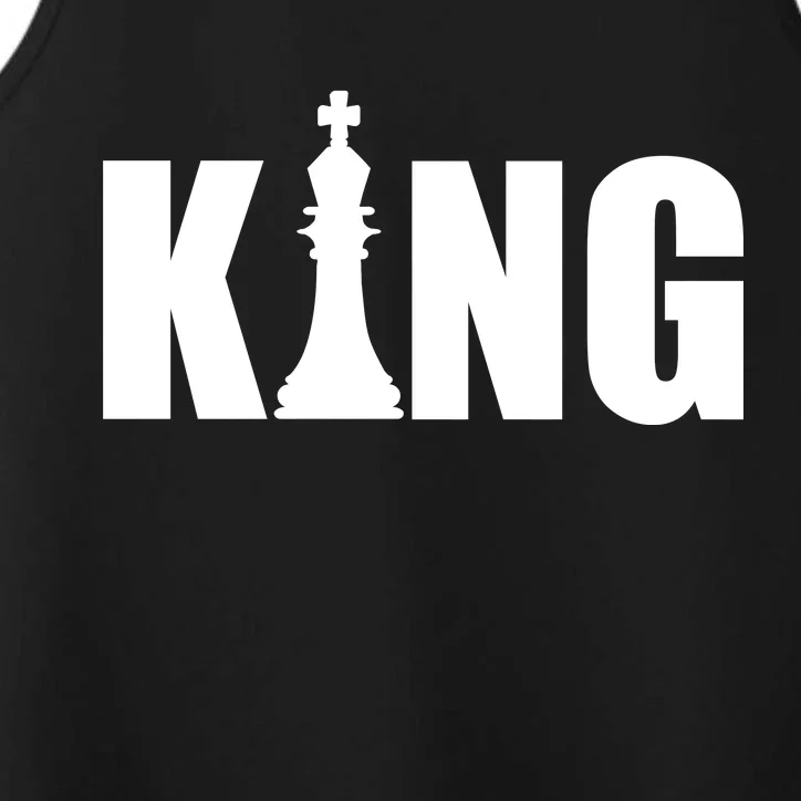 Chess King of the Game Logo Performance Tank