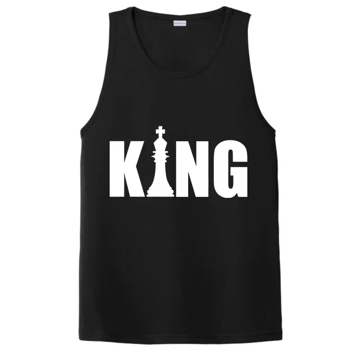 Chess King of the Game Logo Performance Tank