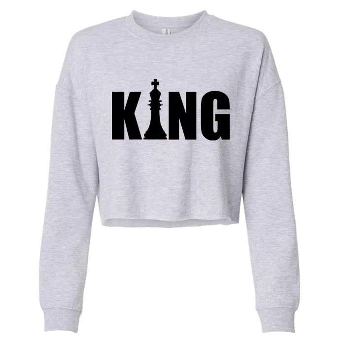 Chess King of the Game Logo Cropped Pullover Crew