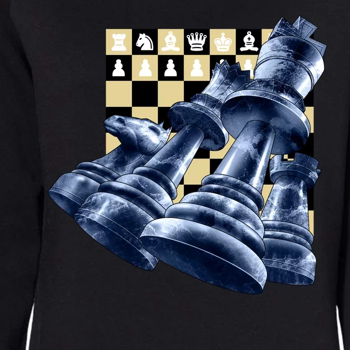 Chess Pieces Womens California Wash Sweatshirt