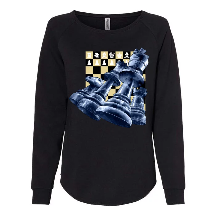 Chess Pieces Womens California Wash Sweatshirt