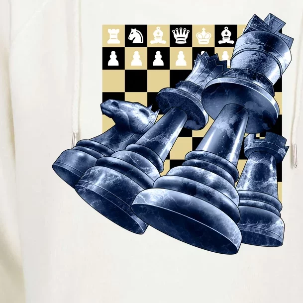 Chess Pieces Womens Funnel Neck Pullover Hood