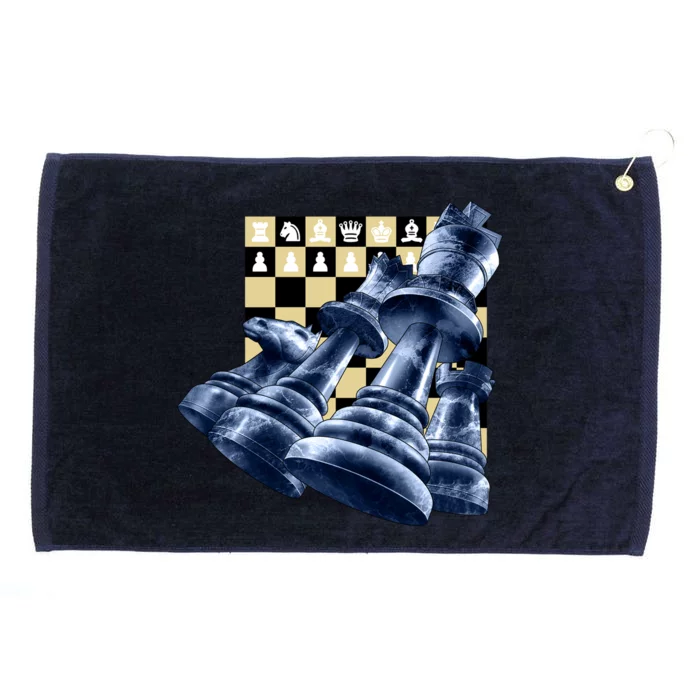 Chess Pieces Grommeted Golf Towel