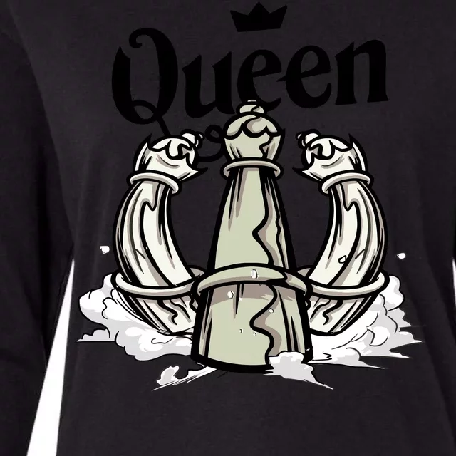 Chess Queen Womens Cotton Relaxed Long Sleeve T-Shirt