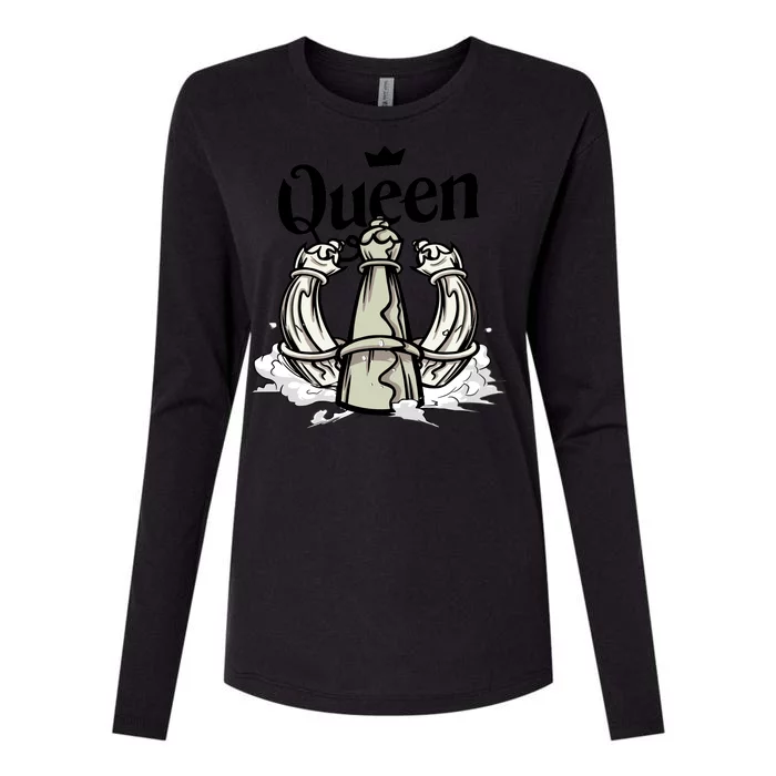 Chess Queen Womens Cotton Relaxed Long Sleeve T-Shirt