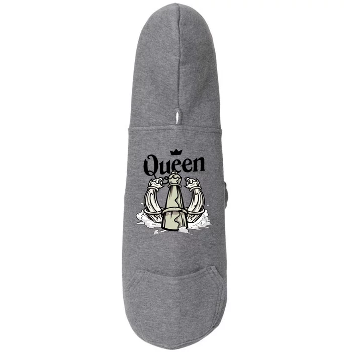 Chess Queen Doggie 3-End Fleece Hoodie