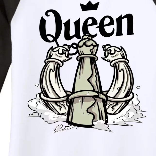 Chess Queen Women's Tri-Blend 3/4-Sleeve Raglan Shirt