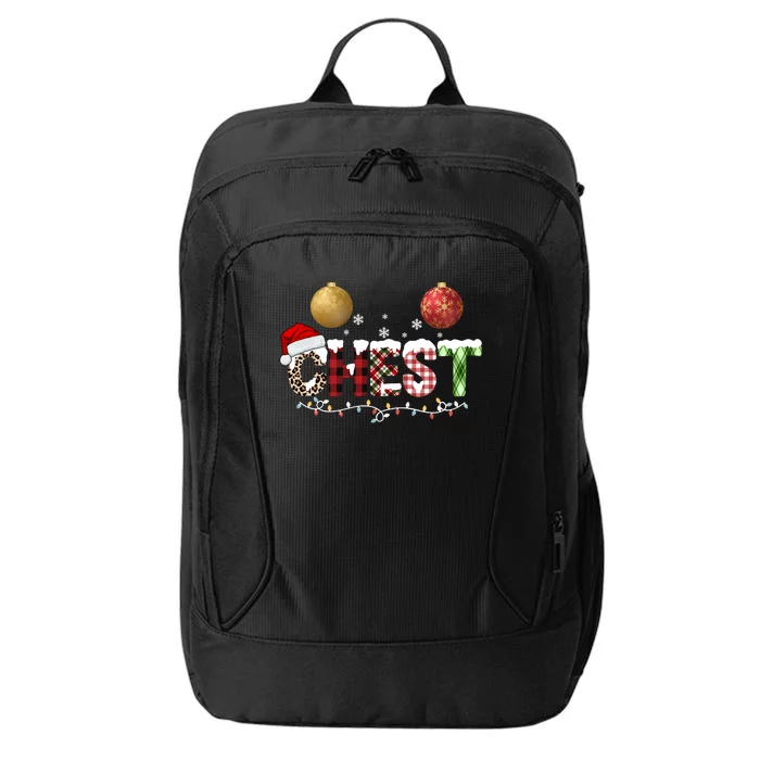 Chest Holiday Festive Christmas City Backpack