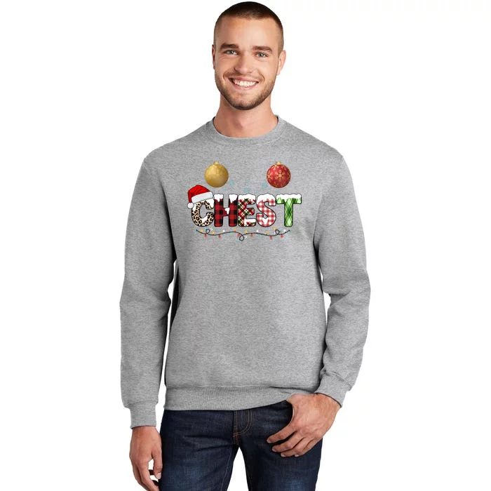 Chest Holiday Festive Christmas Tall Sweatshirt