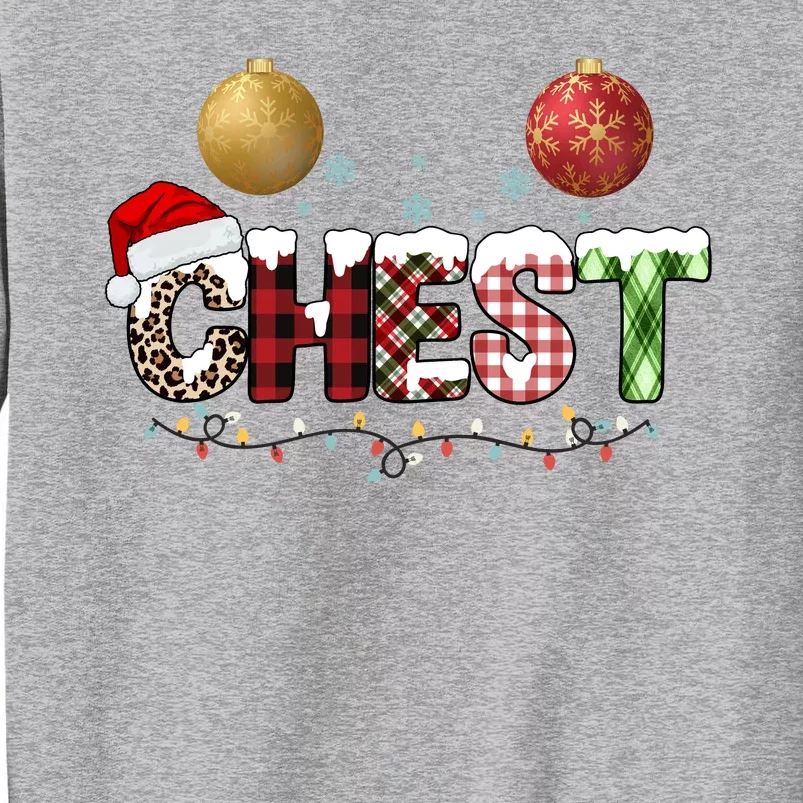 Chest Holiday Festive Christmas Tall Sweatshirt